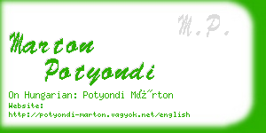 marton potyondi business card